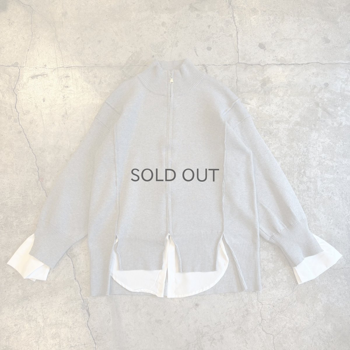 画像1: 【Wiz&Witch】"UNITED" LAYERED ZIP UP KNIT / OS (1)