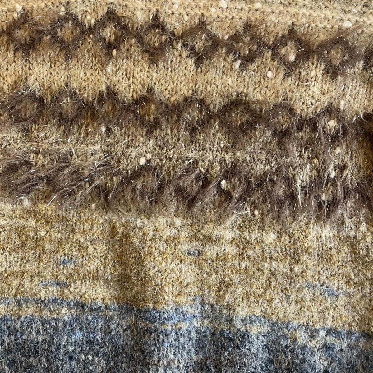 画像12: 4 COLOR BUTTON GLITTER MIX MULTI BORDER DESIGN KNIT SWEATER / Ladies M (12)