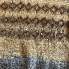 画像12: 4 COLOR BUTTON GLITTER MIX MULTI BORDER DESIGN KNIT SWEATER / Ladies M (12)