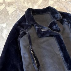 画像3: FAUX SUEDE SWITCHED FAUX FUR ZIP UP JACKET / Mens L (3)
