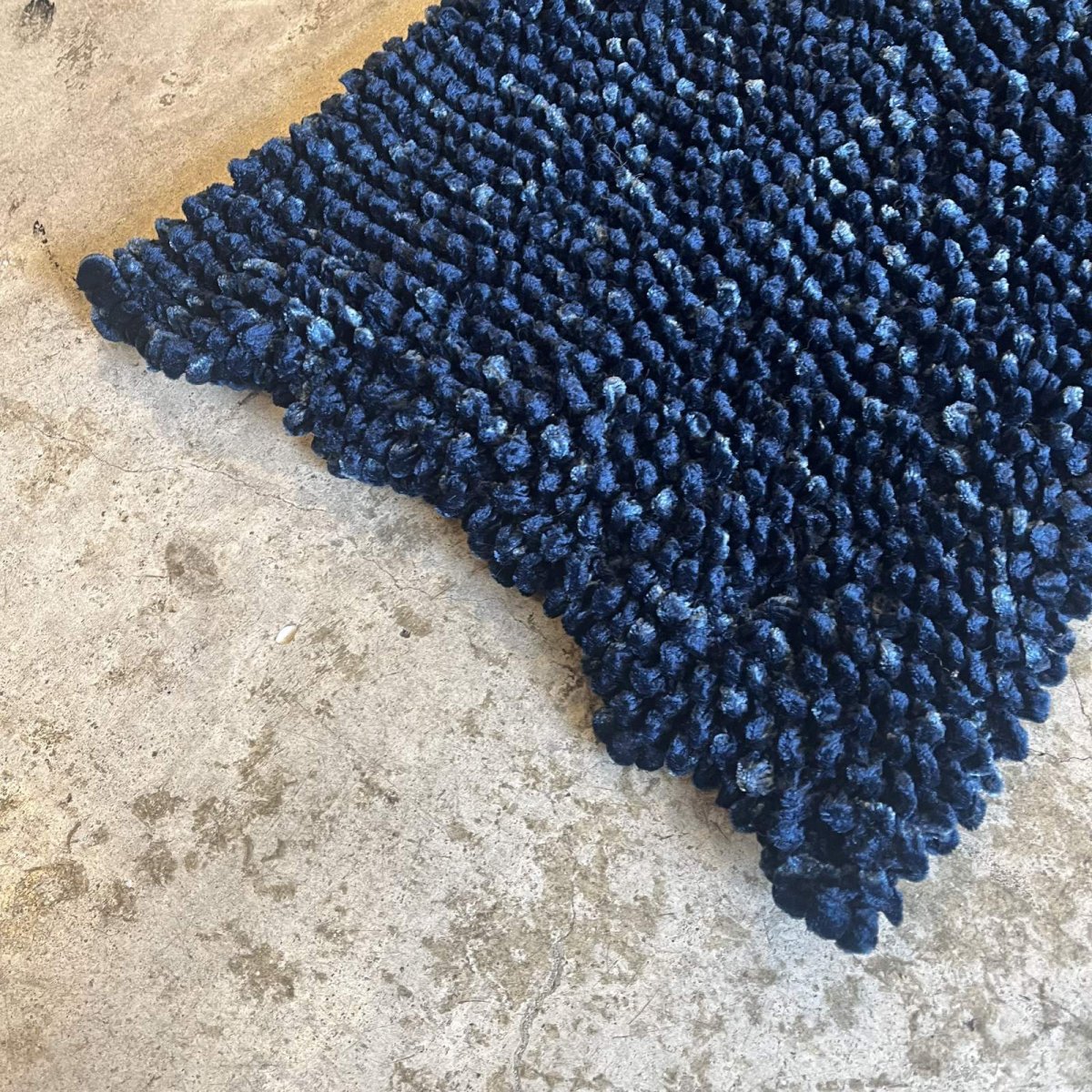 画像4: NAVY COLOR POPCORN DESIGN VERVET L/S TOPS / Ladies S~M (4)