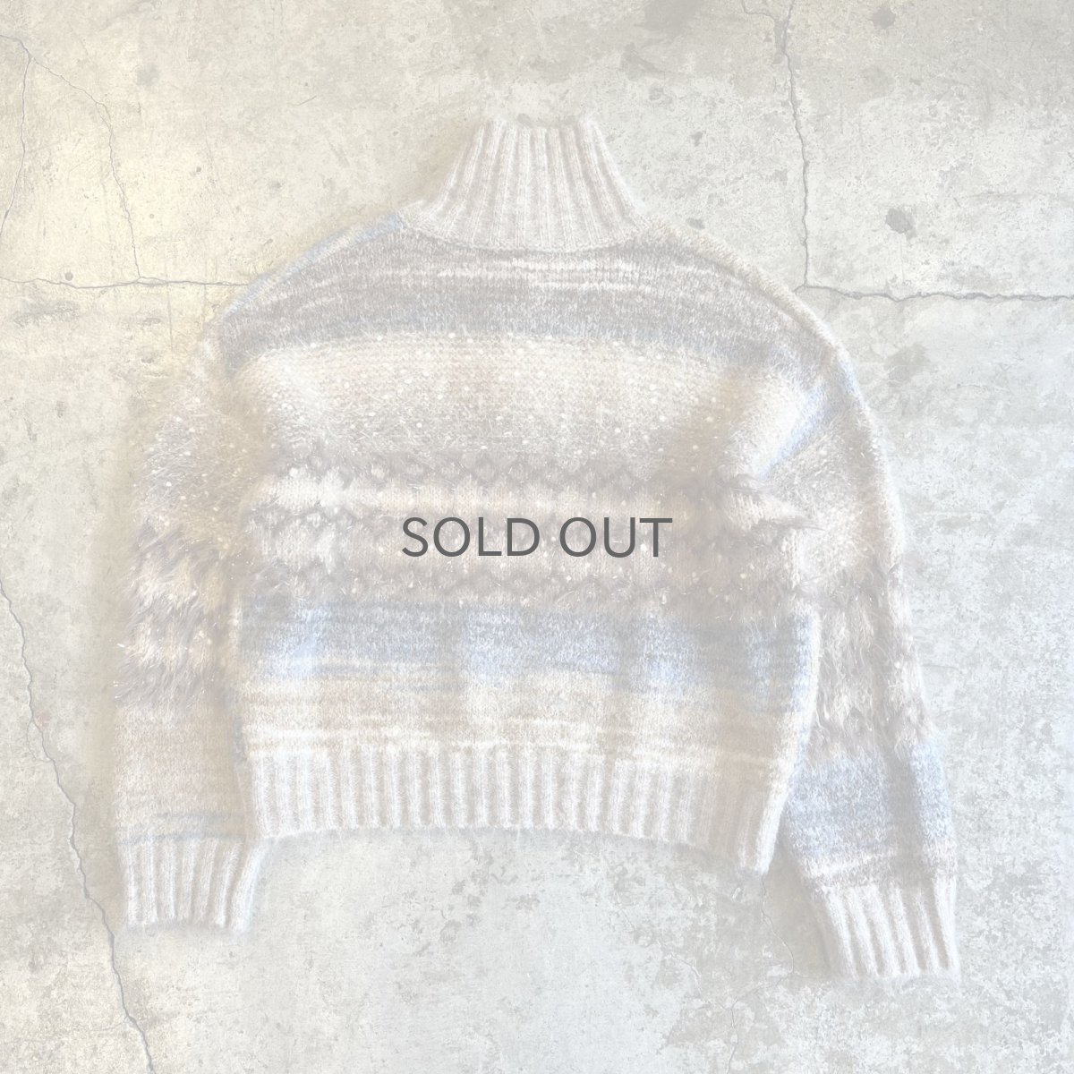 画像2: 4 COLOR BUTTON GLITTER MIX MULTI BORDER DESIGN KNIT SWEATER / Ladies M (2)