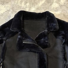 画像10: FAUX SUEDE SWITCHED FAUX FUR ZIP UP JACKET / Mens L (10)
