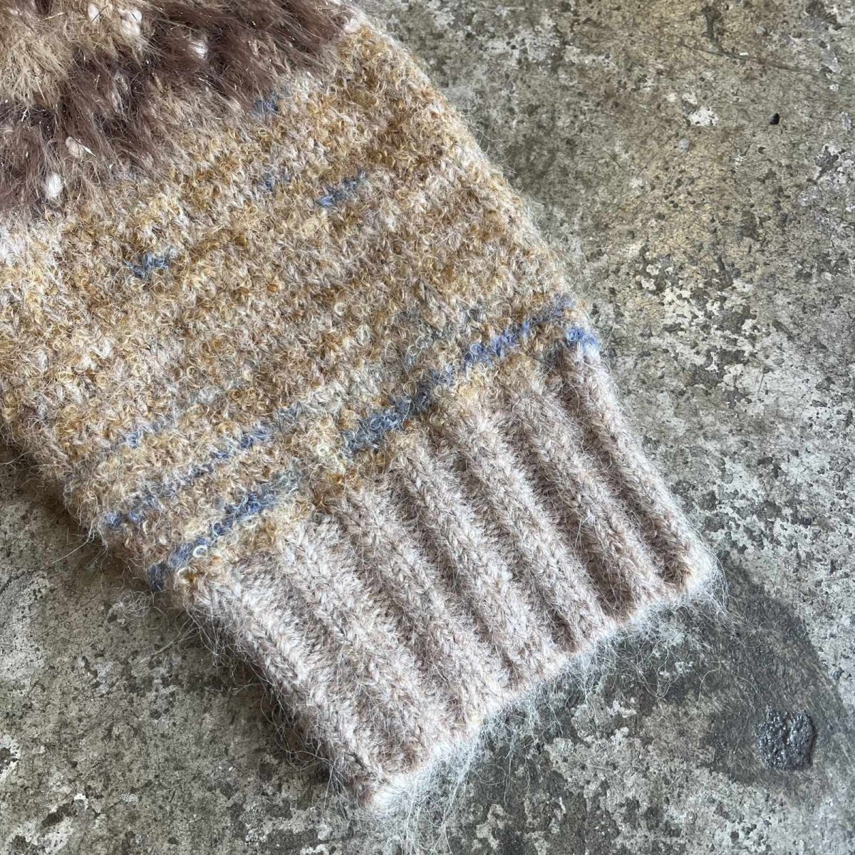 画像6: 4 COLOR BUTTON GLITTER MIX MULTI BORDER DESIGN KNIT SWEATER / Ladies M (6)