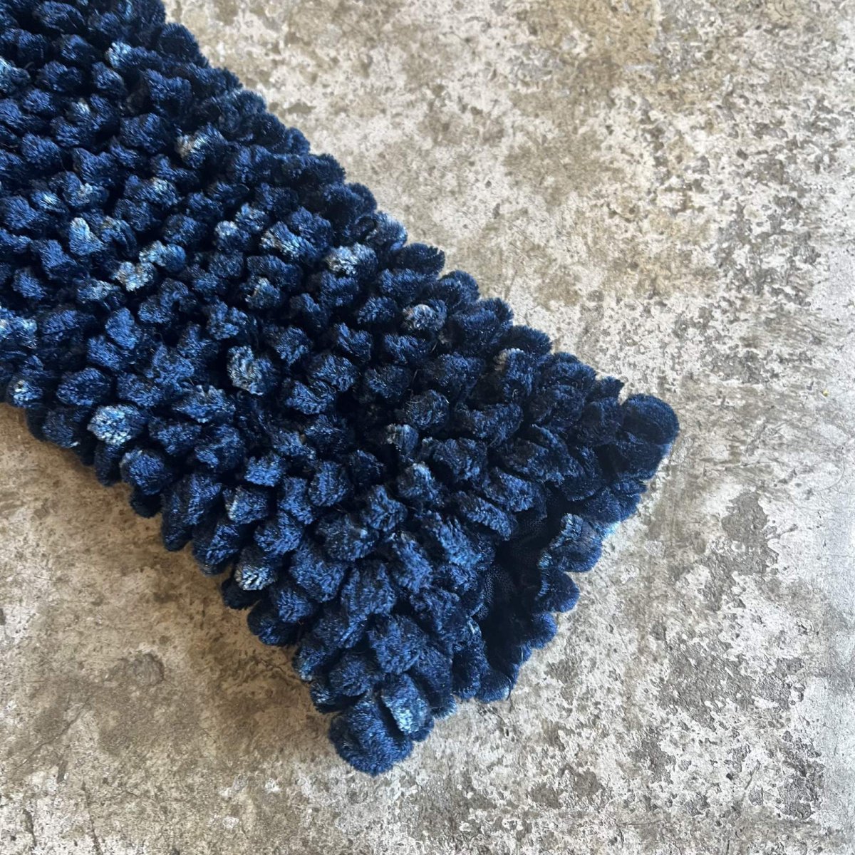 画像6: NAVY COLOR POPCORN DESIGN VERVET L/S TOPS / Ladies S~M (6)