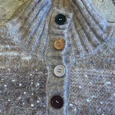 画像10: 4 COLOR BUTTON GLITTER MIX MULTI BORDER DESIGN KNIT SWEATER / Ladies M (10)