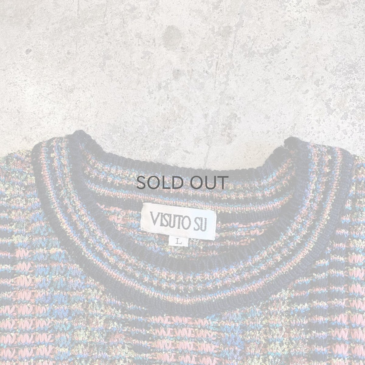 画像10: MIX COLOR ART ALL OVER PATTERN RIB KNIT L/S TOPS / Ladies M~L(L) (10)