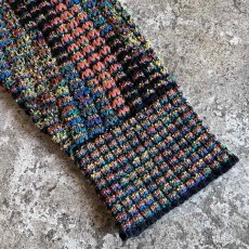 画像6: MIX COLOR ART ALL OVER PATTERN RIB KNIT L/S TOPS / Ladies M~L(L) (6)