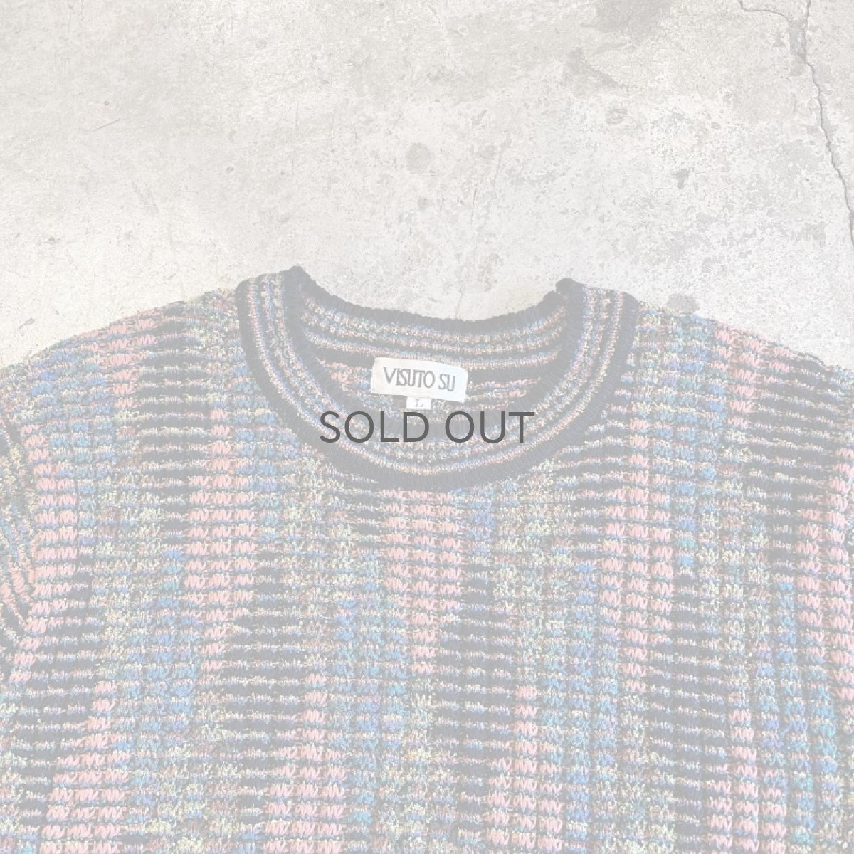 画像8: MIX COLOR ART ALL OVER PATTERN RIB KNIT L/S TOPS / Ladies M~L(L) (8)