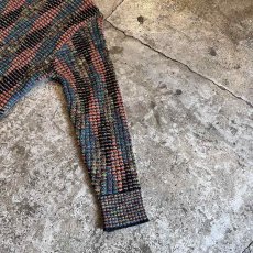 画像7: MIX COLOR ART ALL OVER PATTERN RIB KNIT L/S TOPS / Ladies M~L(L) (7)