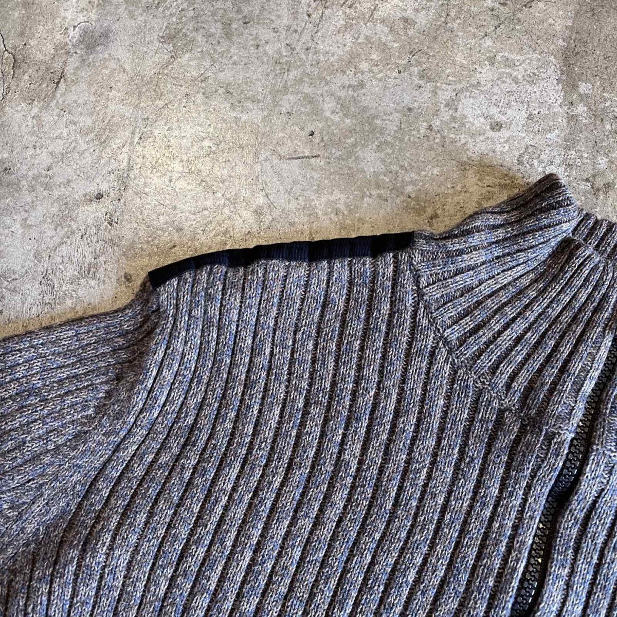 画像11: 【Calvin Klein】MIX COLOR MARBLING PATTERN HALF ZIP RIB COTTON KNIT L/S TOPS  / Ladies M(S) (11)