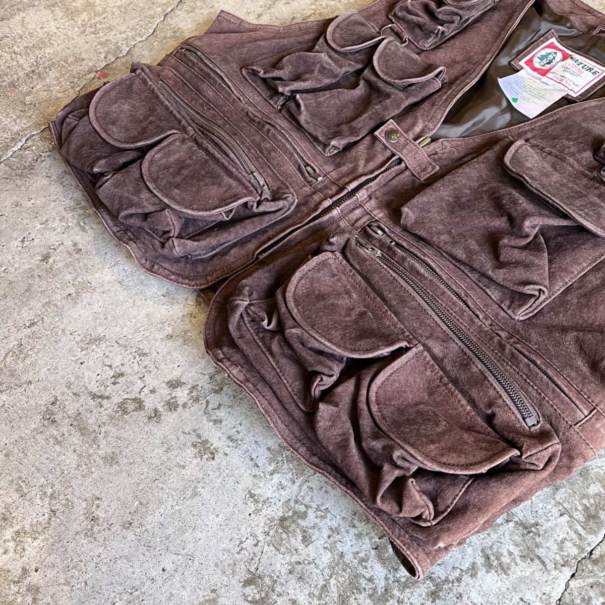 画像4: 14 POCKET DESIGN REAL SUEDE LEATHER VEST / Ladies M (4)