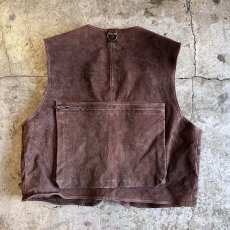 画像2: 14 POCKET DESIGN REAL SUEDE LEATHER VEST / Ladies M (2)