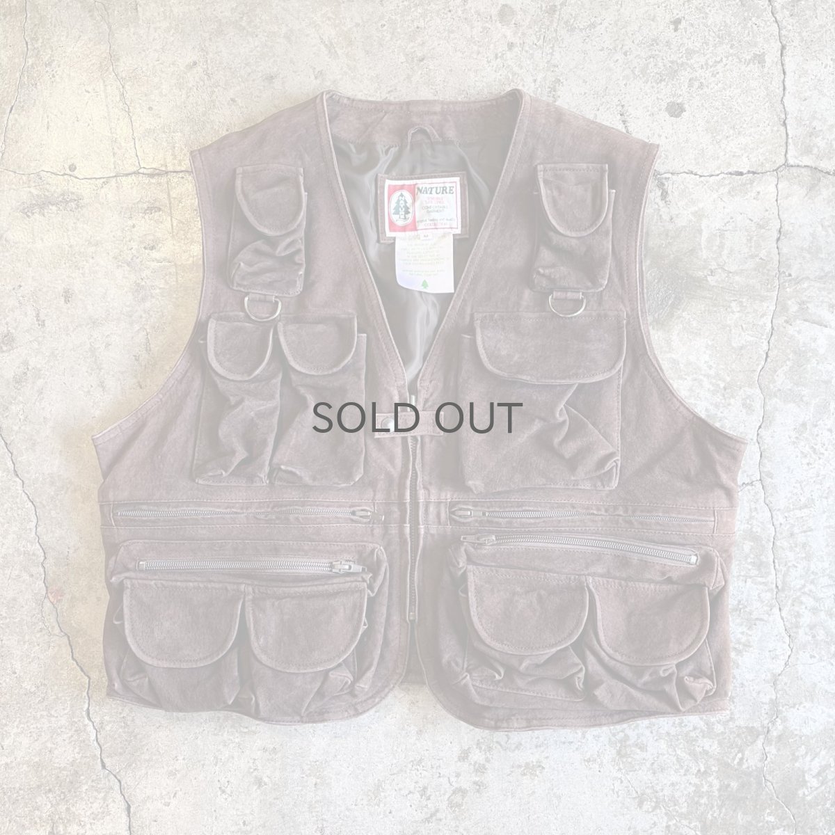 画像1: 14 POCKET DESIGN REAL SUEDE LEATHER VEST / Ladies M (1)