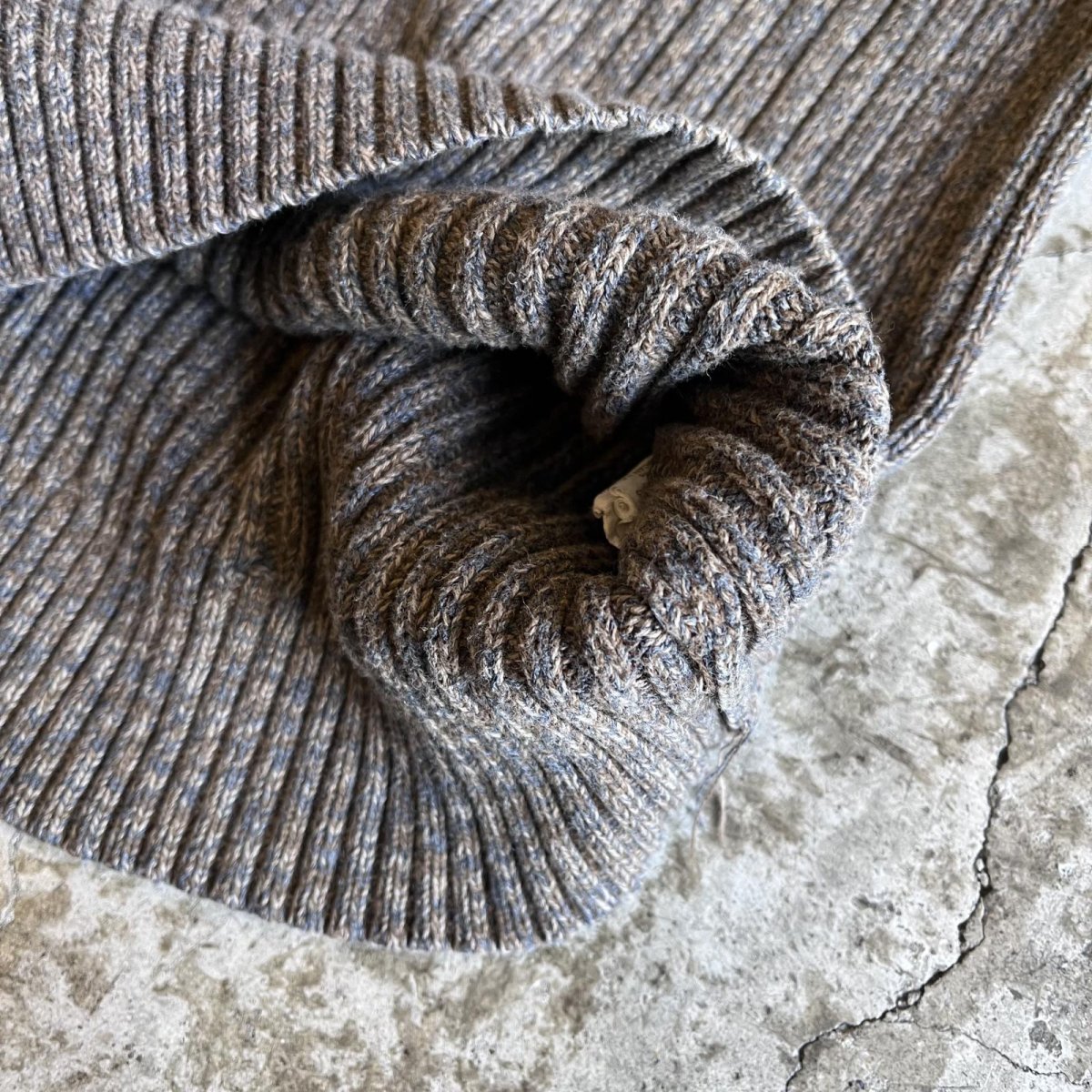 画像5: 【Calvin Klein】MIX COLOR MARBLING PATTERN HALF ZIP RIB COTTON KNIT L/S TOPS  / Ladies M(S) (5)