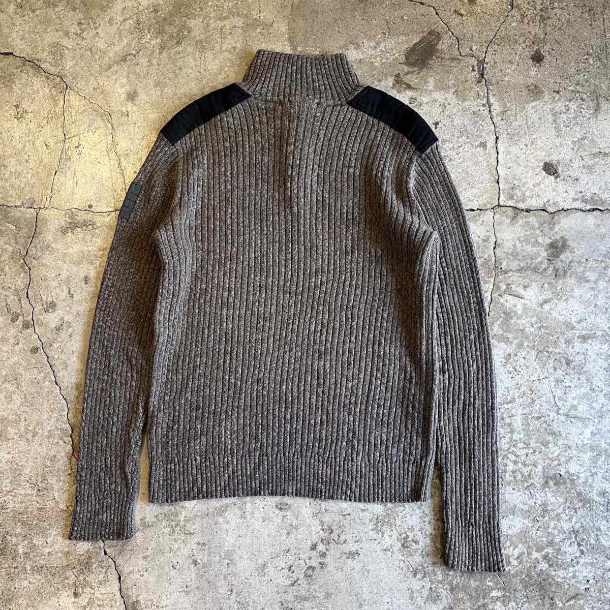 画像2: 【Calvin Klein】MIX COLOR MARBLING PATTERN HALF ZIP RIB COTTON KNIT L/S TOPS  / Ladies M(S) (2)