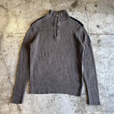 画像1: 【Calvin Klein】MIX COLOR MARBLING PATTERN HALF ZIP RIB COTTON KNIT L/S TOPS  / Ladies M(S) (1)