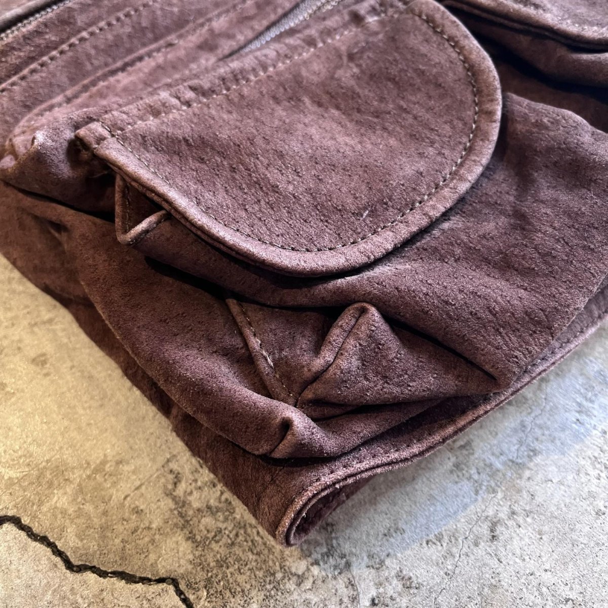 画像3: 14 POCKET DESIGN REAL SUEDE LEATHER VEST / Ladies M (3)