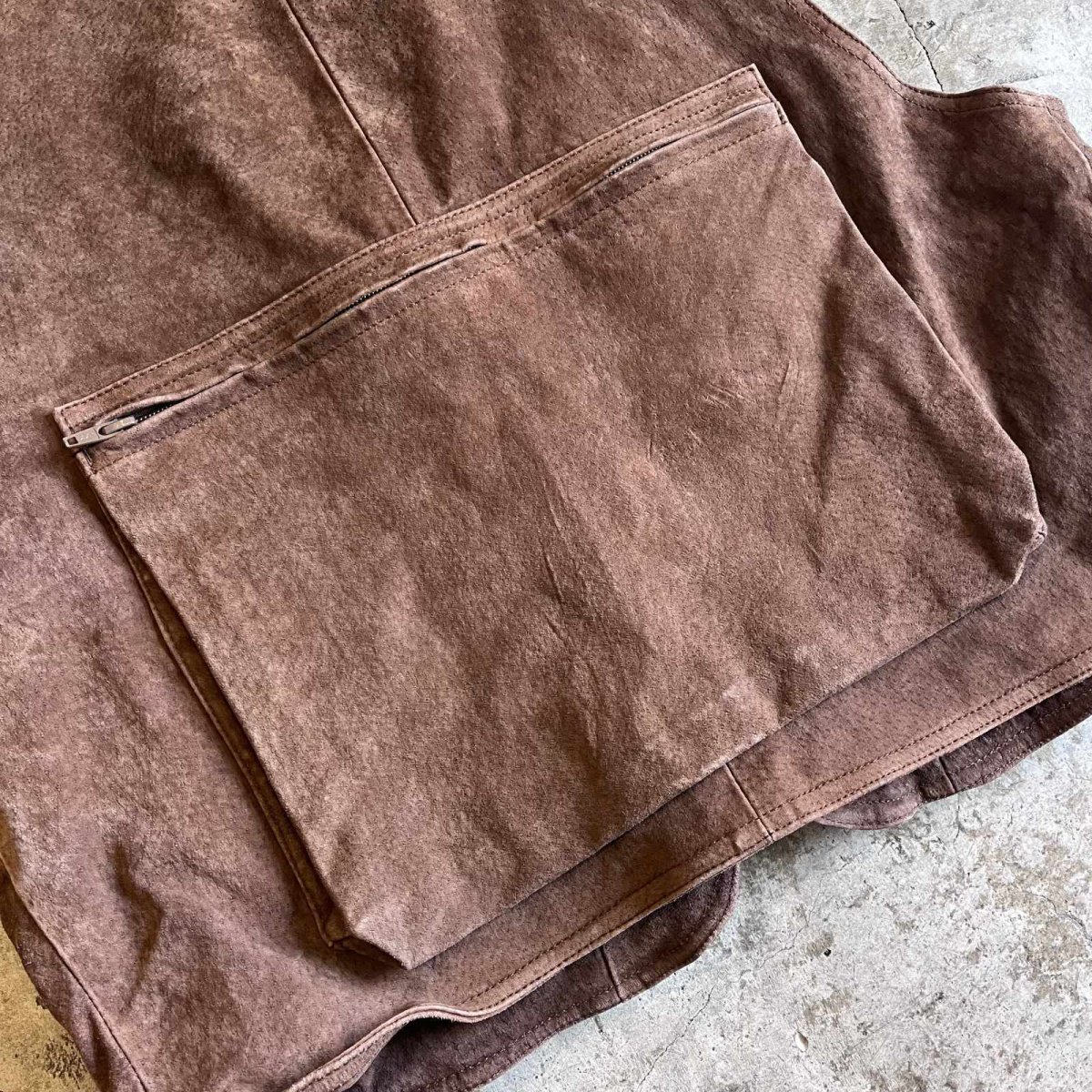画像11: 14 POCKET DESIGN REAL SUEDE LEATHER VEST / Ladies M (11)