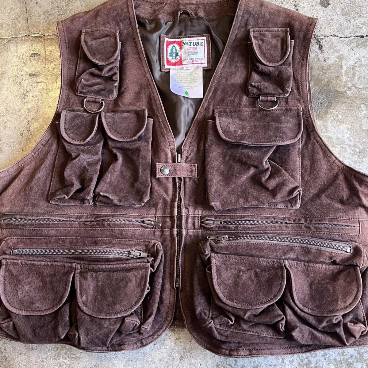 画像5: 14 POCKET DESIGN REAL SUEDE LEATHER VEST / Ladies M (5)