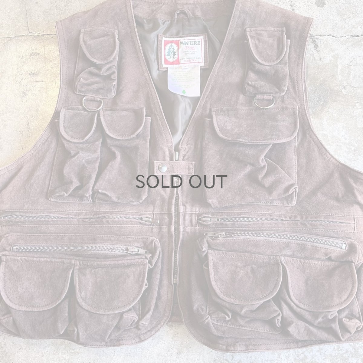 画像5: 14 POCKET DESIGN REAL SUEDE LEATHER VEST / Ladies M (5)