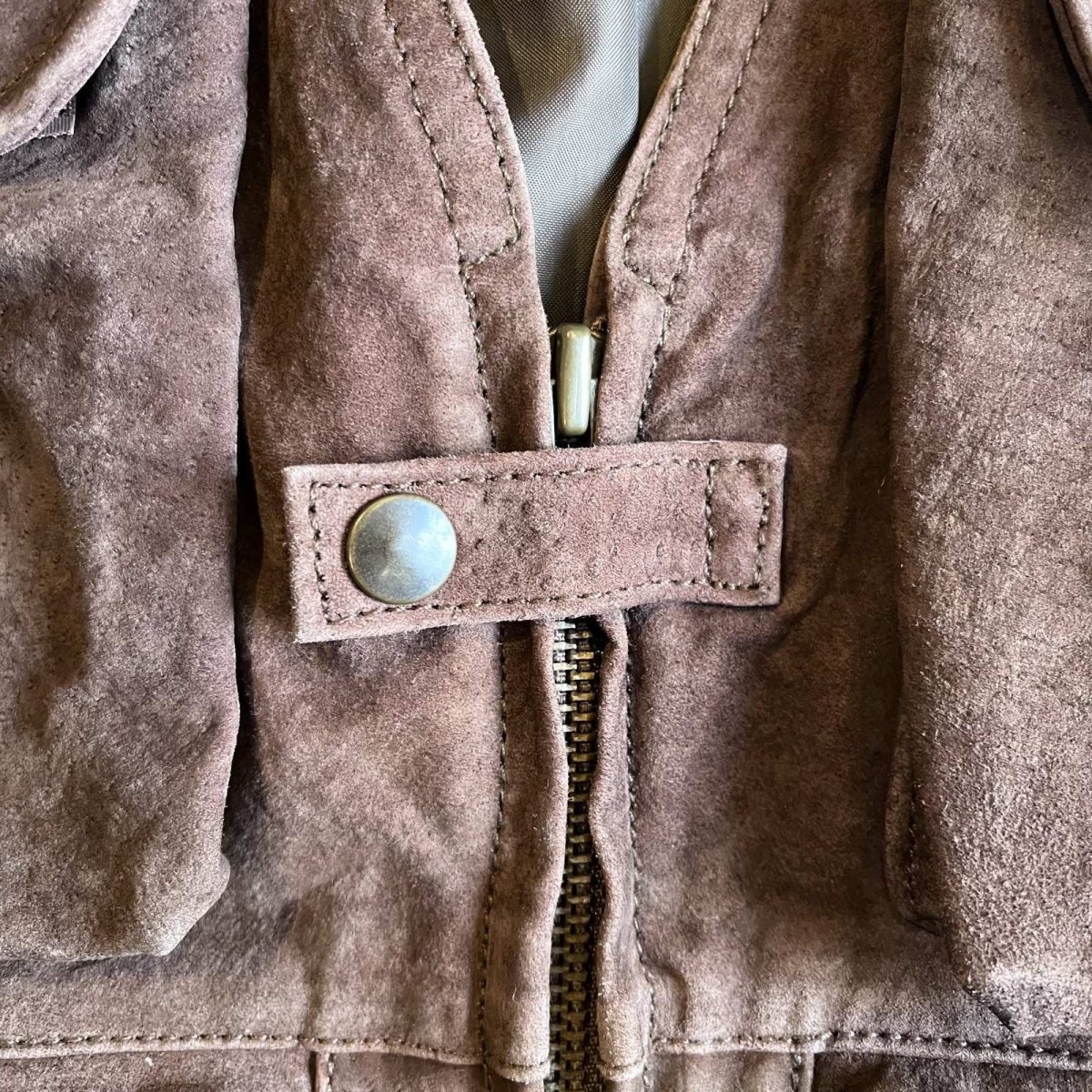 画像9: 14 POCKET DESIGN REAL SUEDE LEATHER VEST / Ladies M (9)