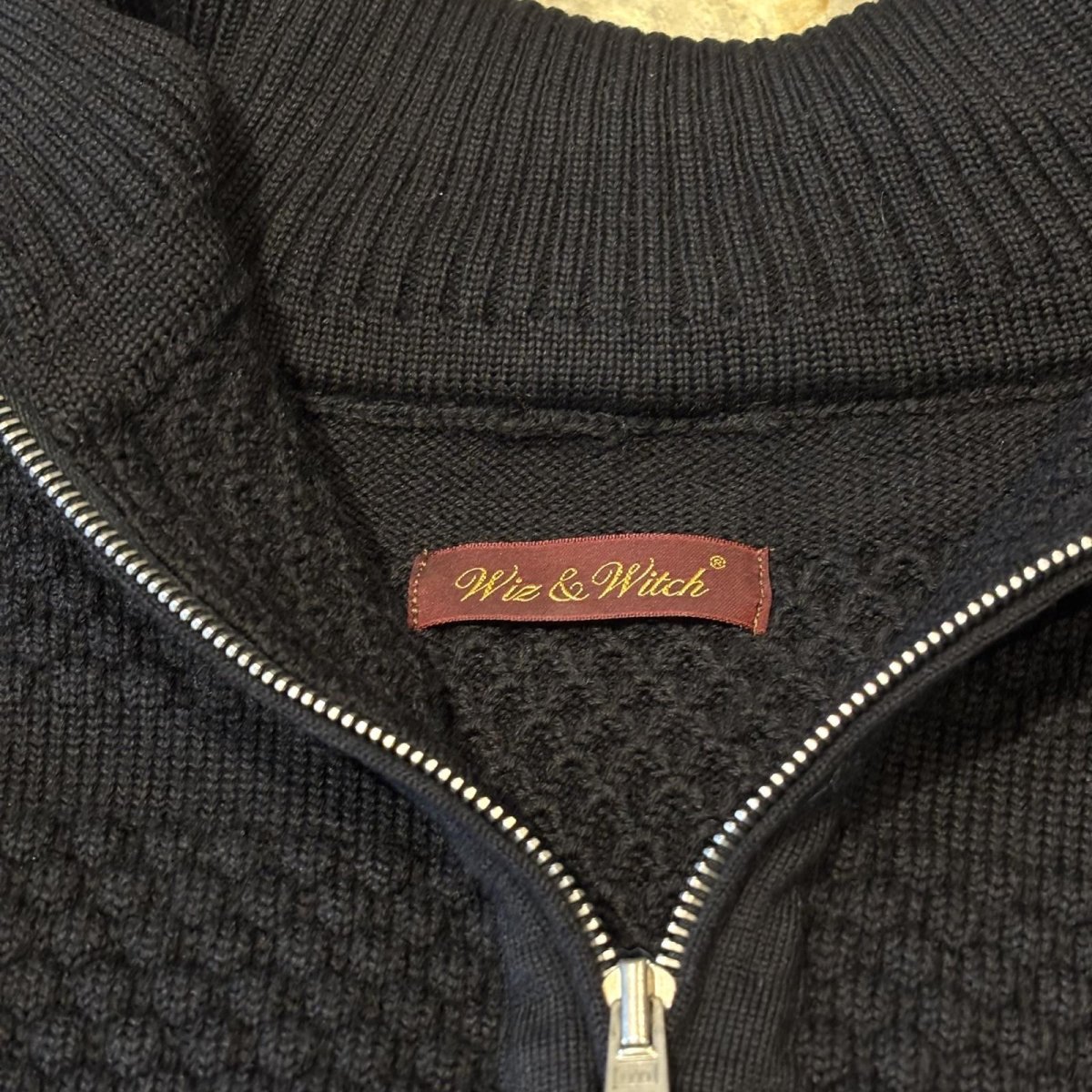 画像12: 【Wiz&Witch】"UNITED" TWO FACE COLLAGE HALF SIP SWEATER  / OS (12)