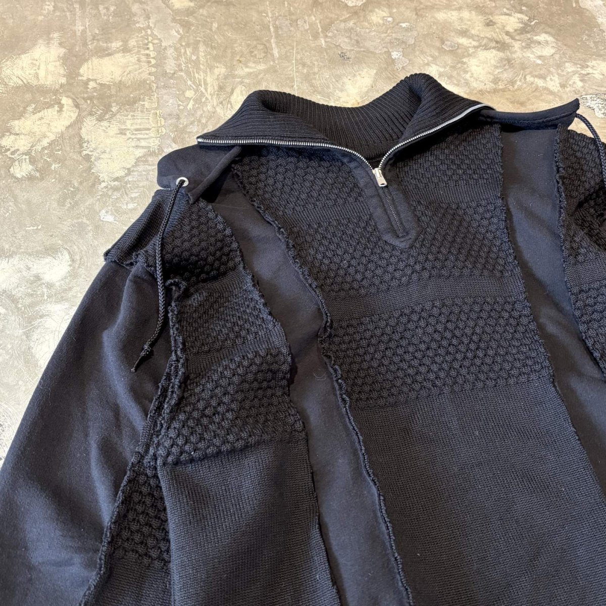 画像3: 【Wiz&Witch】"UNITED" TWO FACE COLLAGE HALF SIP SWEATER  / OS (3)