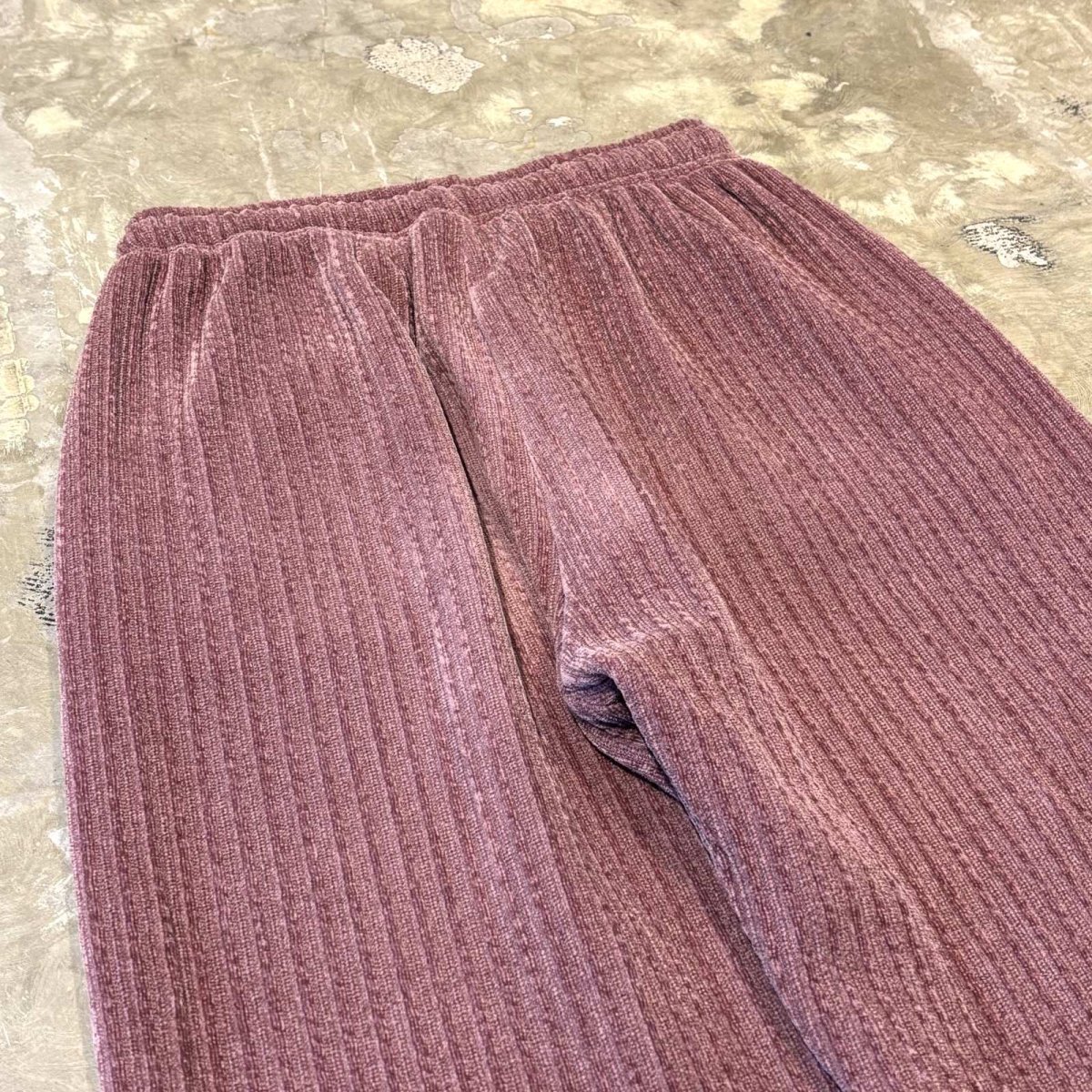 画像9: 【WONDERGROUND】RIB WIDE SILHOUETTE VELOUR PANTS / PINK / OS (9)