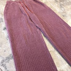 画像5: 【WONDERGROUND】RIB WIDE SILHOUETTE VELOUR PANTS / PINK / OS (5)