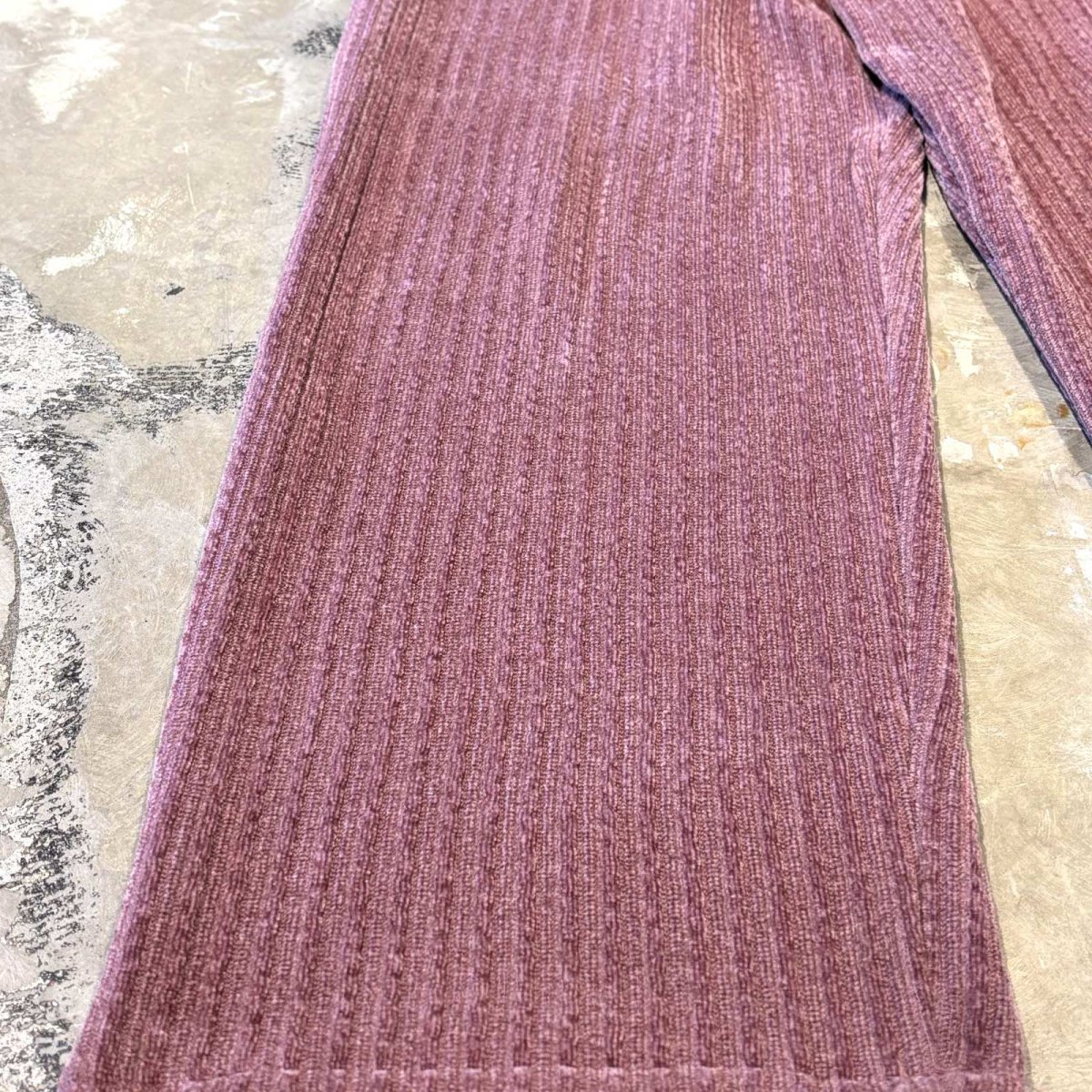 画像7: 【WONDERGROUND】RIB WIDE SILHOUETTE VELOUR PANTS / PINK / OS (7)