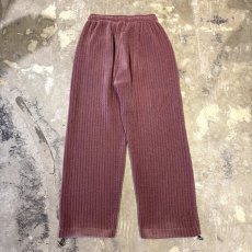 画像2: 【WONDERGROUND】RIB WIDE SILHOUETTE VELOUR PANTS / PINK / OS (2)