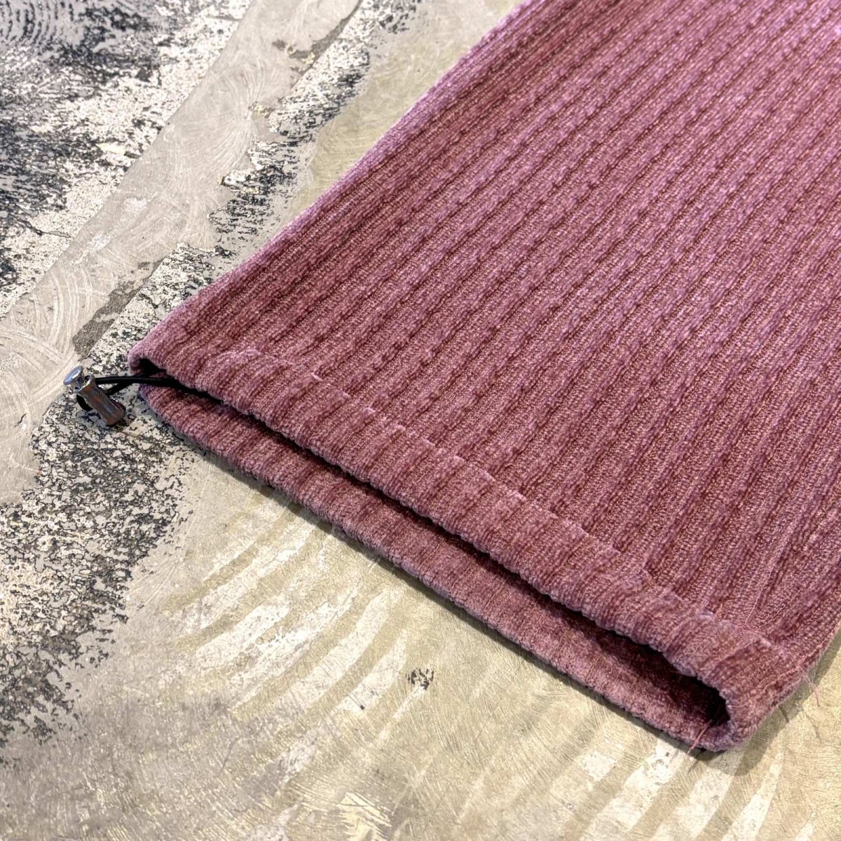 画像8: 【WONDERGROUND】RIB WIDE SILHOUETTE VELOUR PANTS / PINK / OS (8)