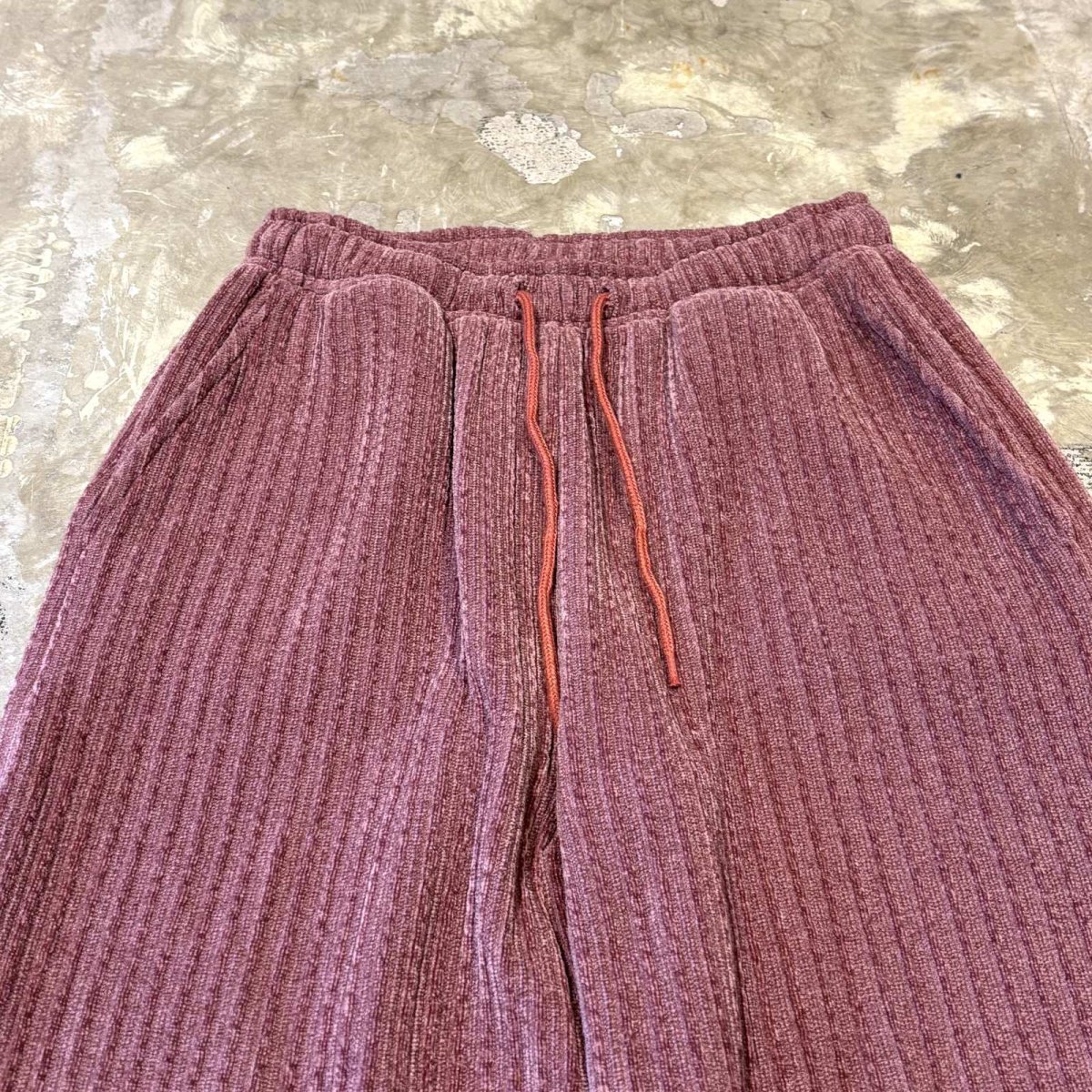 画像10: 【WONDERGROUND】RIB WIDE SILHOUETTE VELOUR PANTS / PINK / OS (10)
