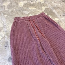 画像3: 【WONDERGROUND】RIB WIDE SILHOUETTE VELOUR PANTS / PINK / OS (3)