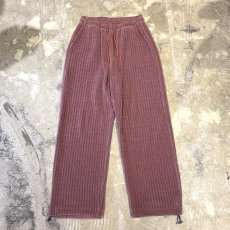 画像1: 【WONDERGROUND】RIB WIDE SILHOUETTE VELOUR PANTS / PINK / OS (1)