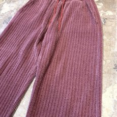 画像4: 【WONDERGROUND】RIB WIDE SILHOUETTE VELOUR PANTS / PINK / OS (4)