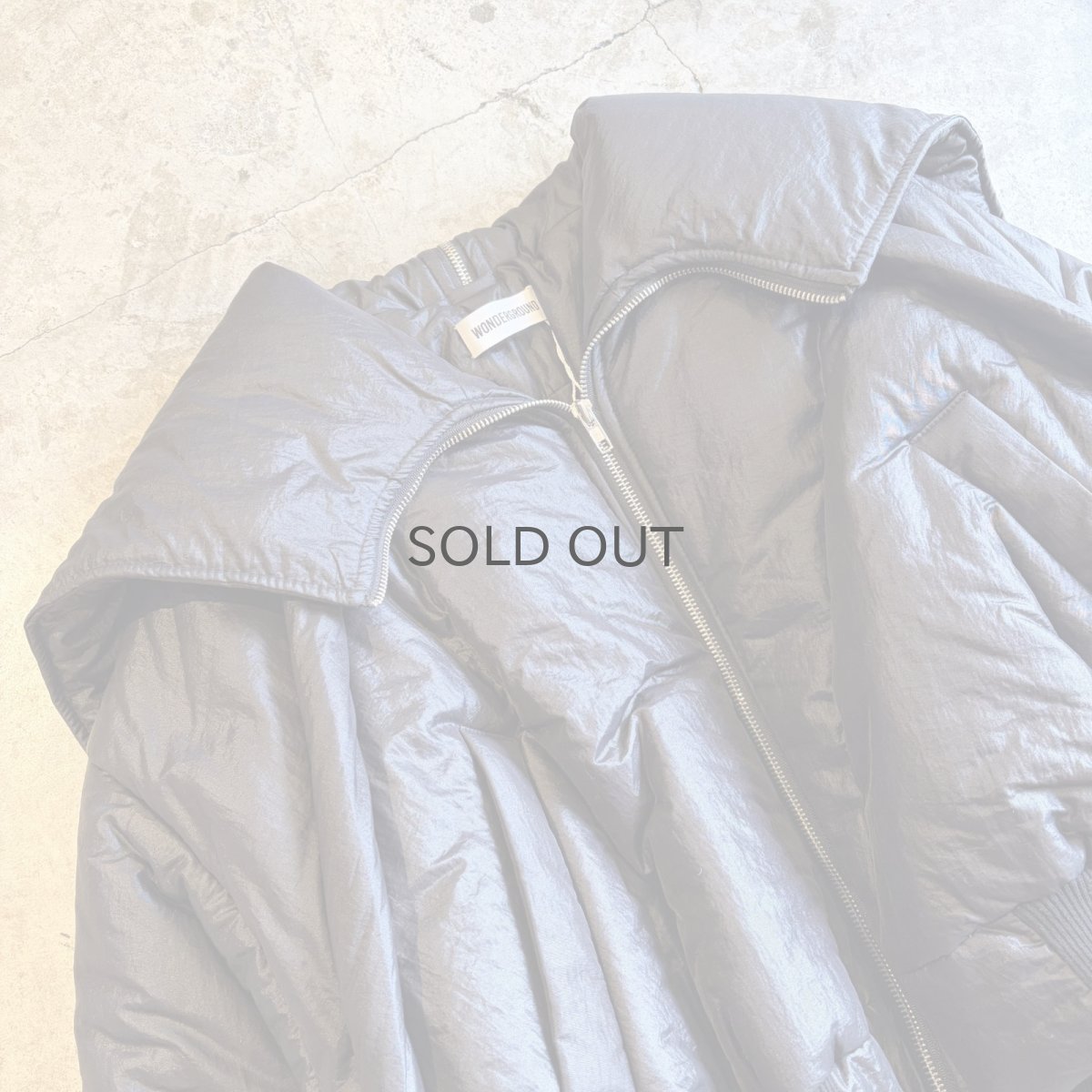 画像3: 【WONDERGROUND】 SAILOR NYLON DOWN ZIP UP SHORT JACKET / BLACK / OS (3)