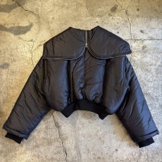画像2: 【WONDERGROUND】 SAILOR NYLON DOWN ZIP UP SHORT JACKET / BLACK / OS (2)