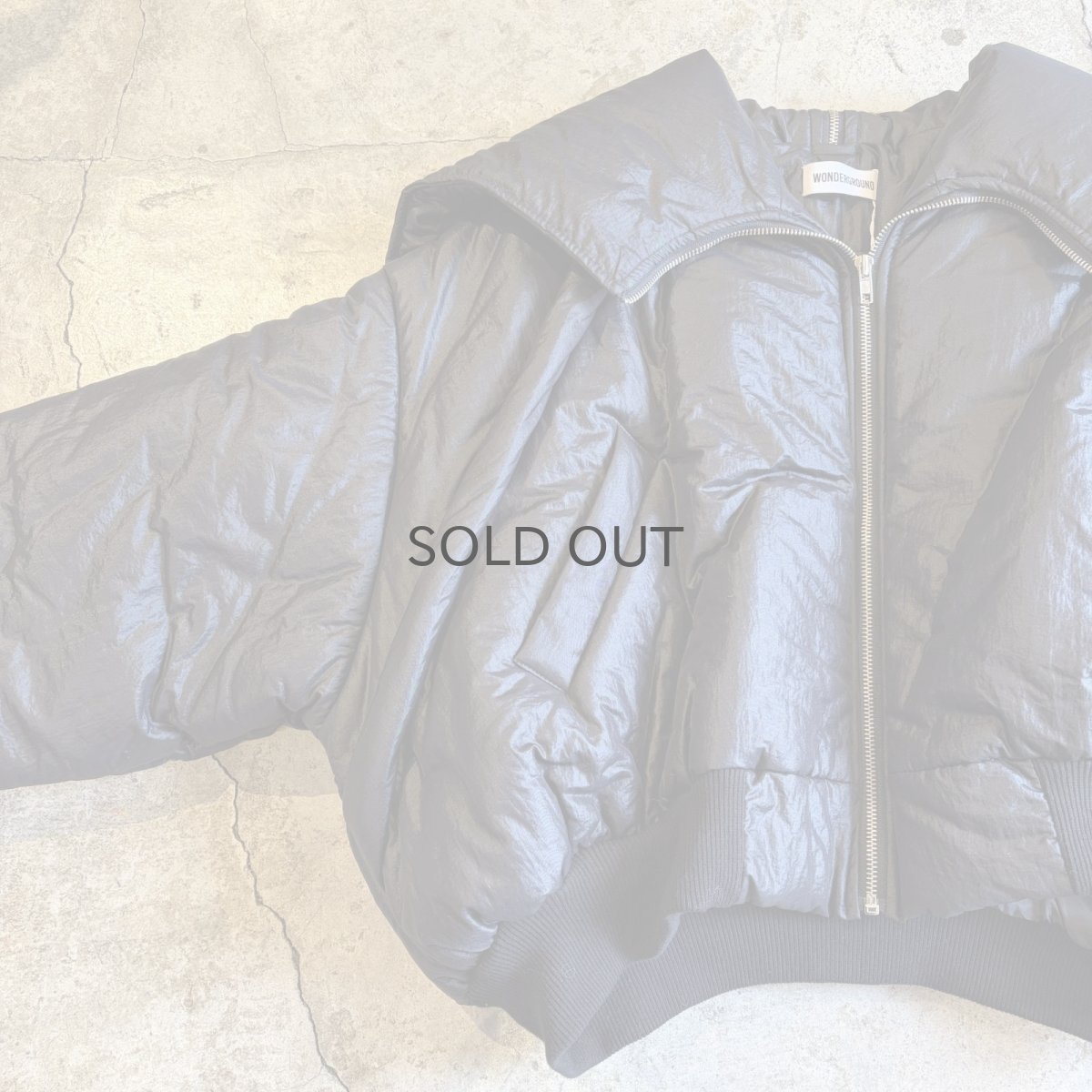 画像5: 【WONDERGROUND】 SAILOR NYLON DOWN ZIP UP SHORT JACKET / BLACK / OS (5)