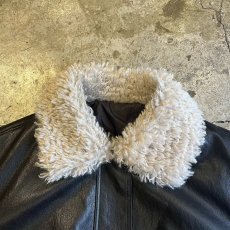 画像10: NECK BOA DESIGN FAUX LEATHER ZIP UP JACKET / Ladies L (10)