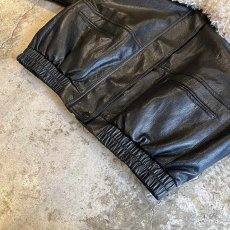 画像4: NECK BOA DESIGN FAUX LEATHER ZIP UP JACKET / Ladies L (4)