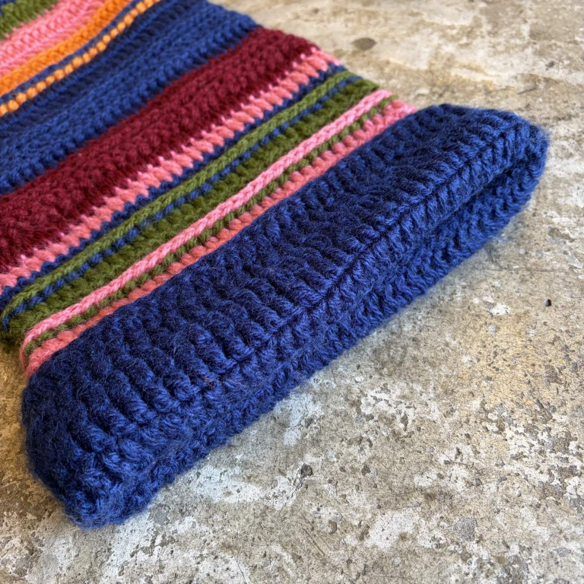 画像11: MULTI BORDER COLOR DESIGN KNIT LONG CARDIGAN / Ladies L (11)