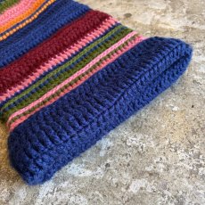 画像11: MULTI BORDER COLOR DESIGN KNIT LONG CARDIGAN / Ladies L (11)