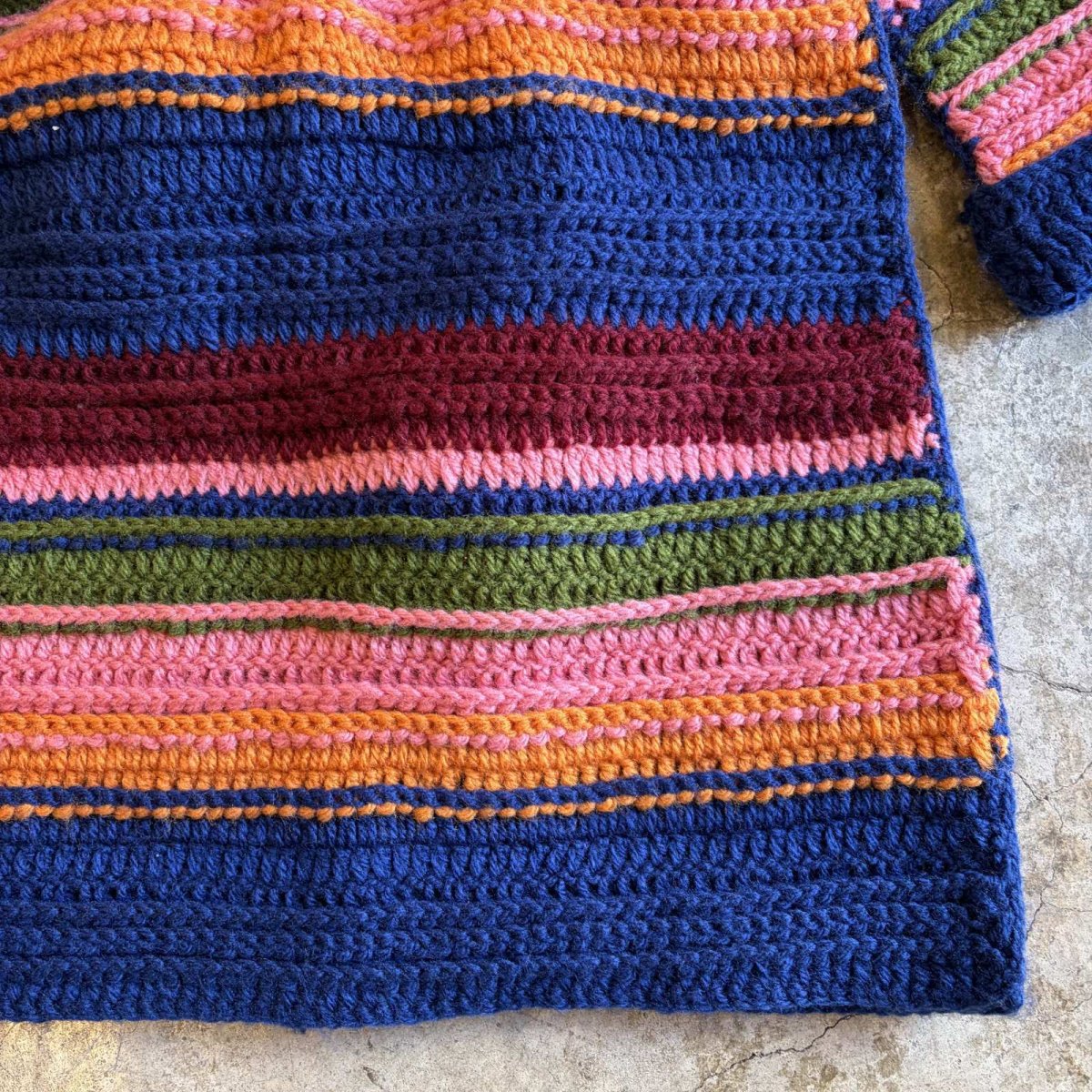 画像10: MULTI BORDER COLOR DESIGN KNIT LONG CARDIGAN / Ladies L (10)