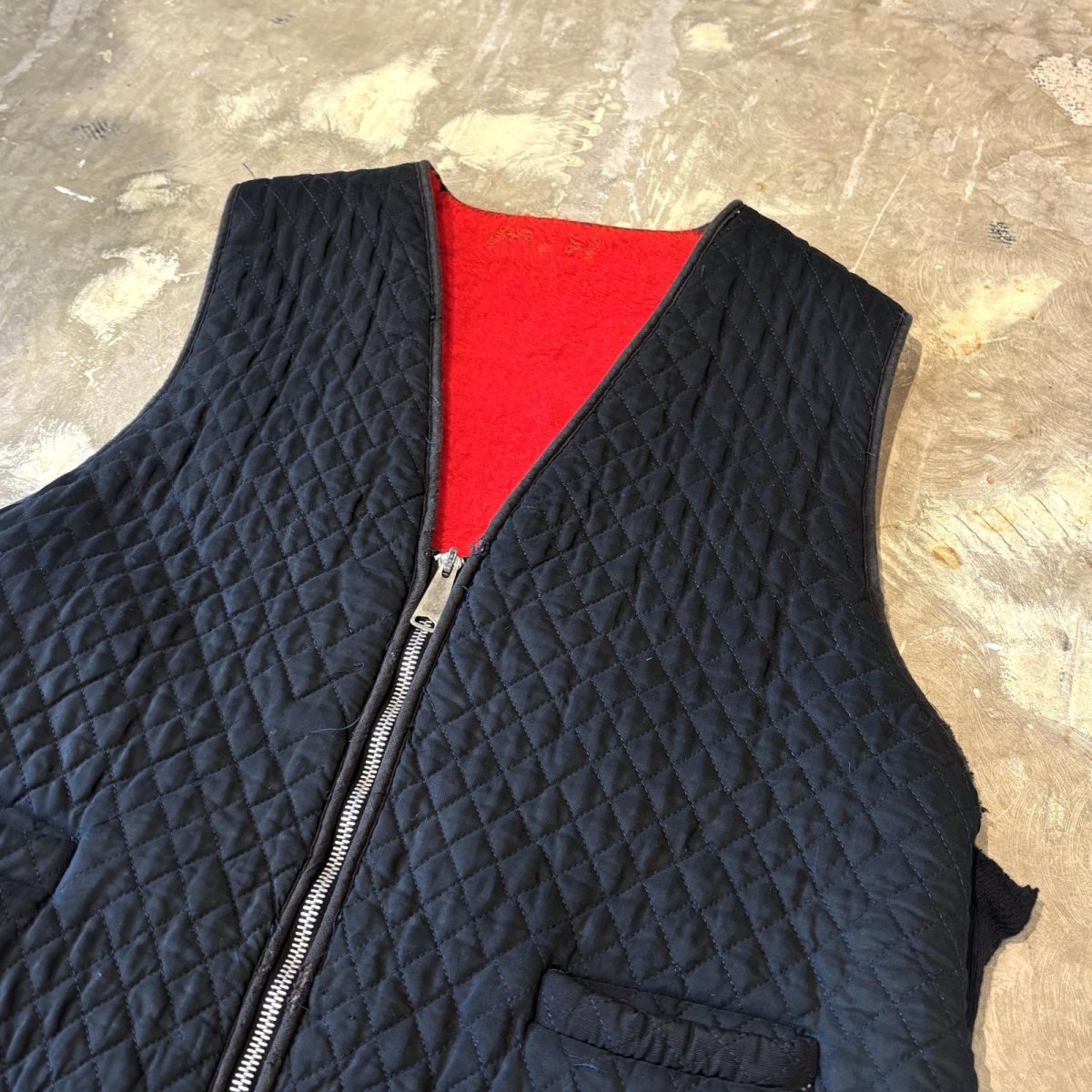 画像4: OLD BOA LINER ZIP UP QUILTING VEST / Mens M~L (4)