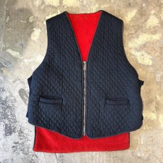 画像1: OLD BOA LINER ZIP UP QUILTING VEST / Mens M~L (1)