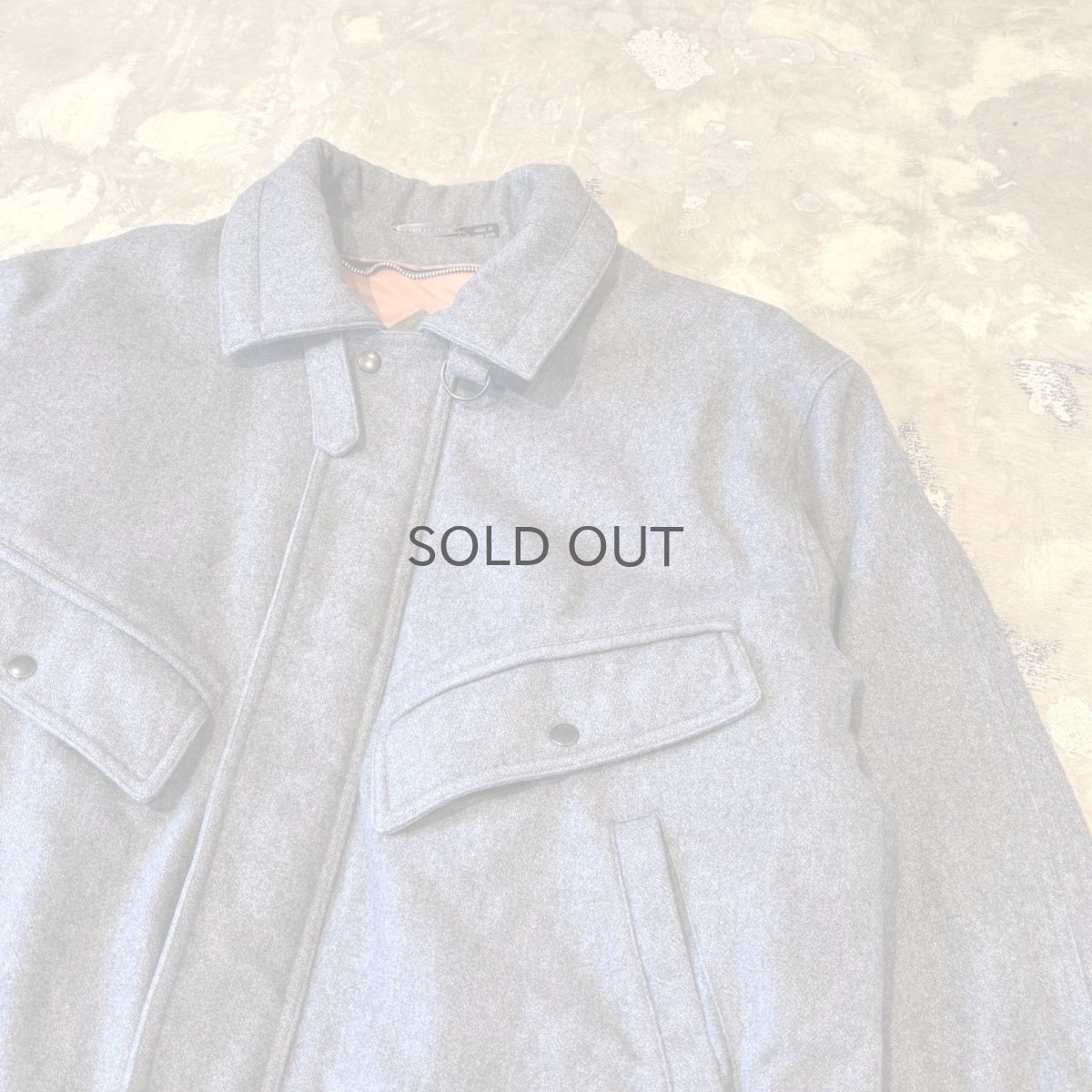 画像5: 2WAY COLLAR FRONT FLAP ZIP UP WOOL JACKET / Mens L (5)