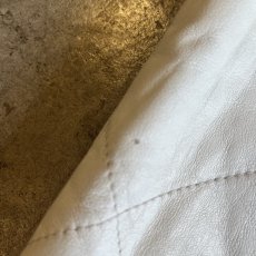 画像13: WHITE COLOR STITCH DESIGN REAL LEATHER SKIRT / W29(M) (13)