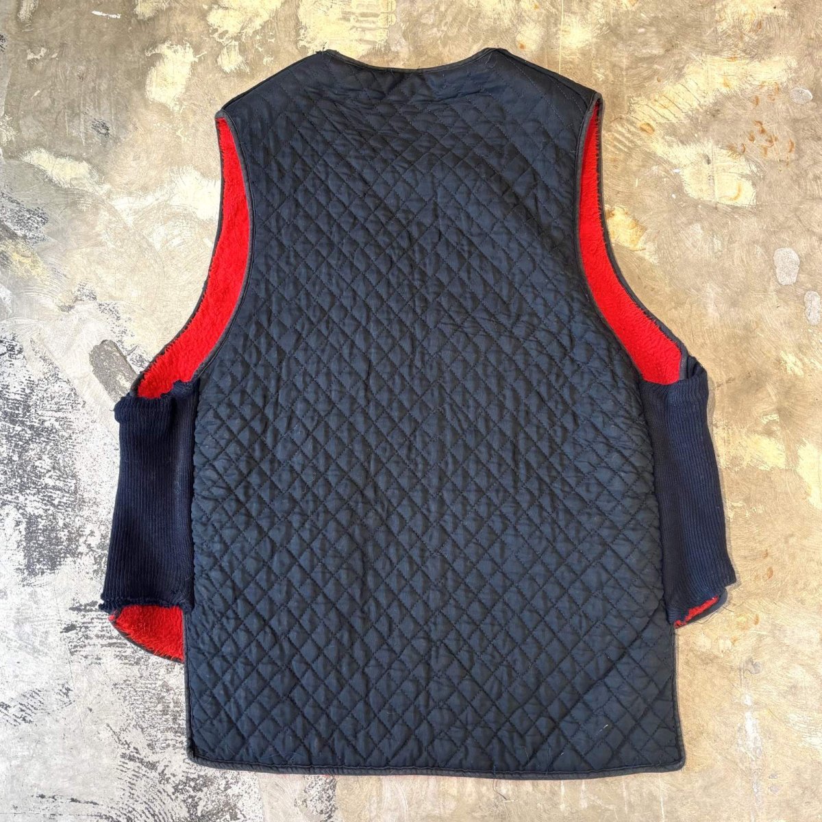 画像2: OLD BOA LINER ZIP UP QUILTING VEST / Mens M~L (2)